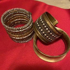 3 Bangle/Bracelets Mixed Metal